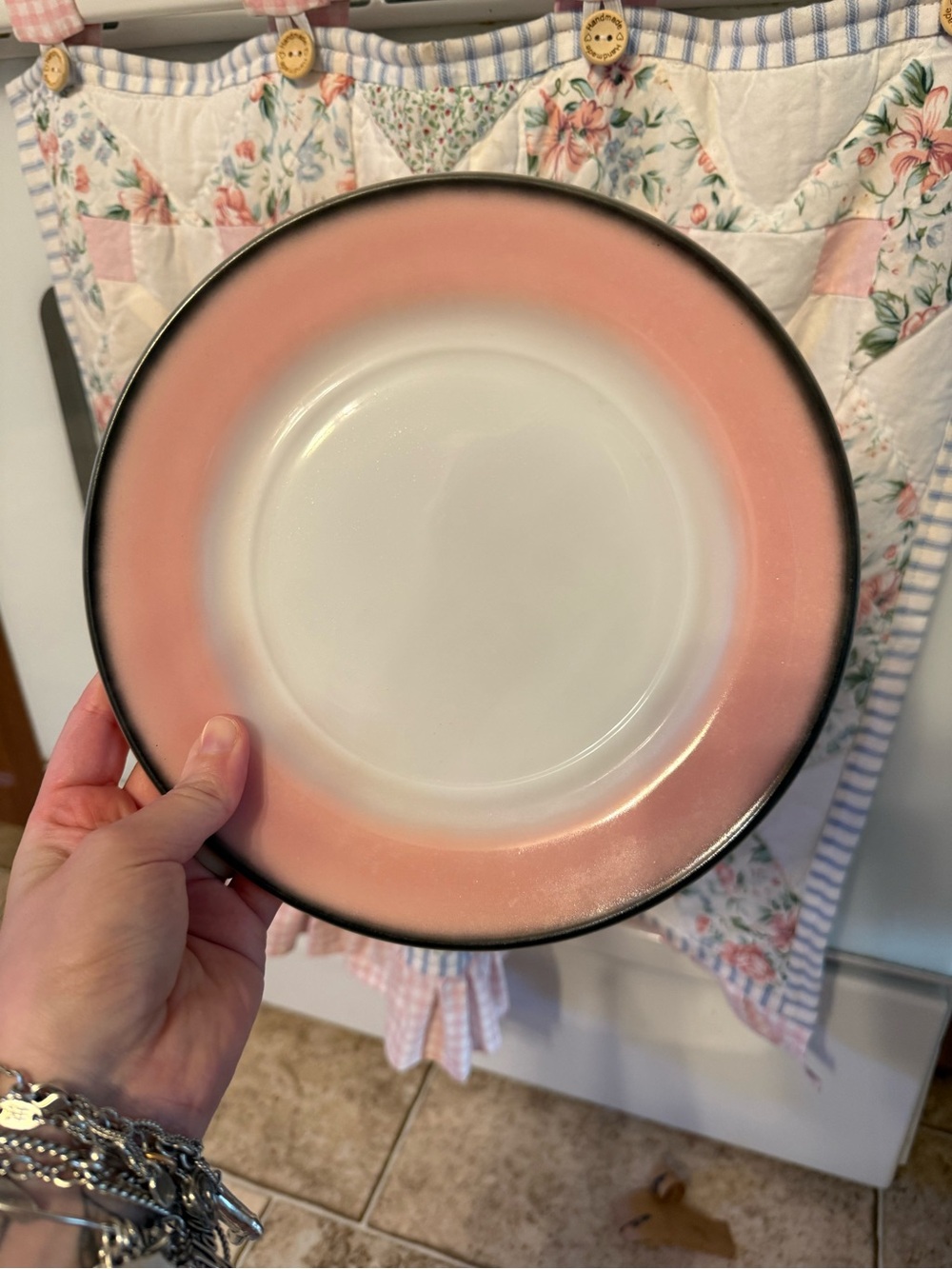 Vintage Hazel Atlas Pink/Black Plates